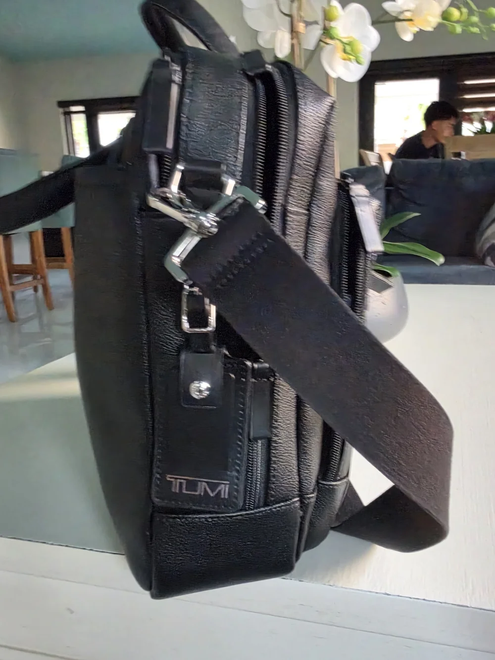 Black Men's Briefcase-Style Laptop Bag
